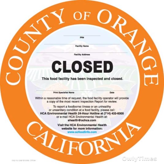 OC Restaurant Closures: A Public Health System Signal?