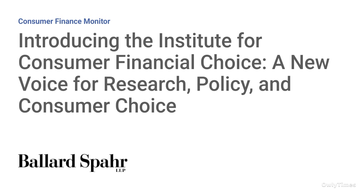 New ICFC Institute Launches to Study Consumer Credit Regulation